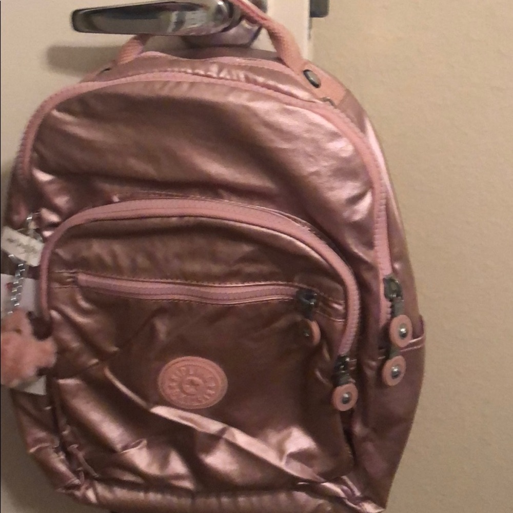 BRAND NEW SMALL ROSE GOLD KIPLING BACKPACK